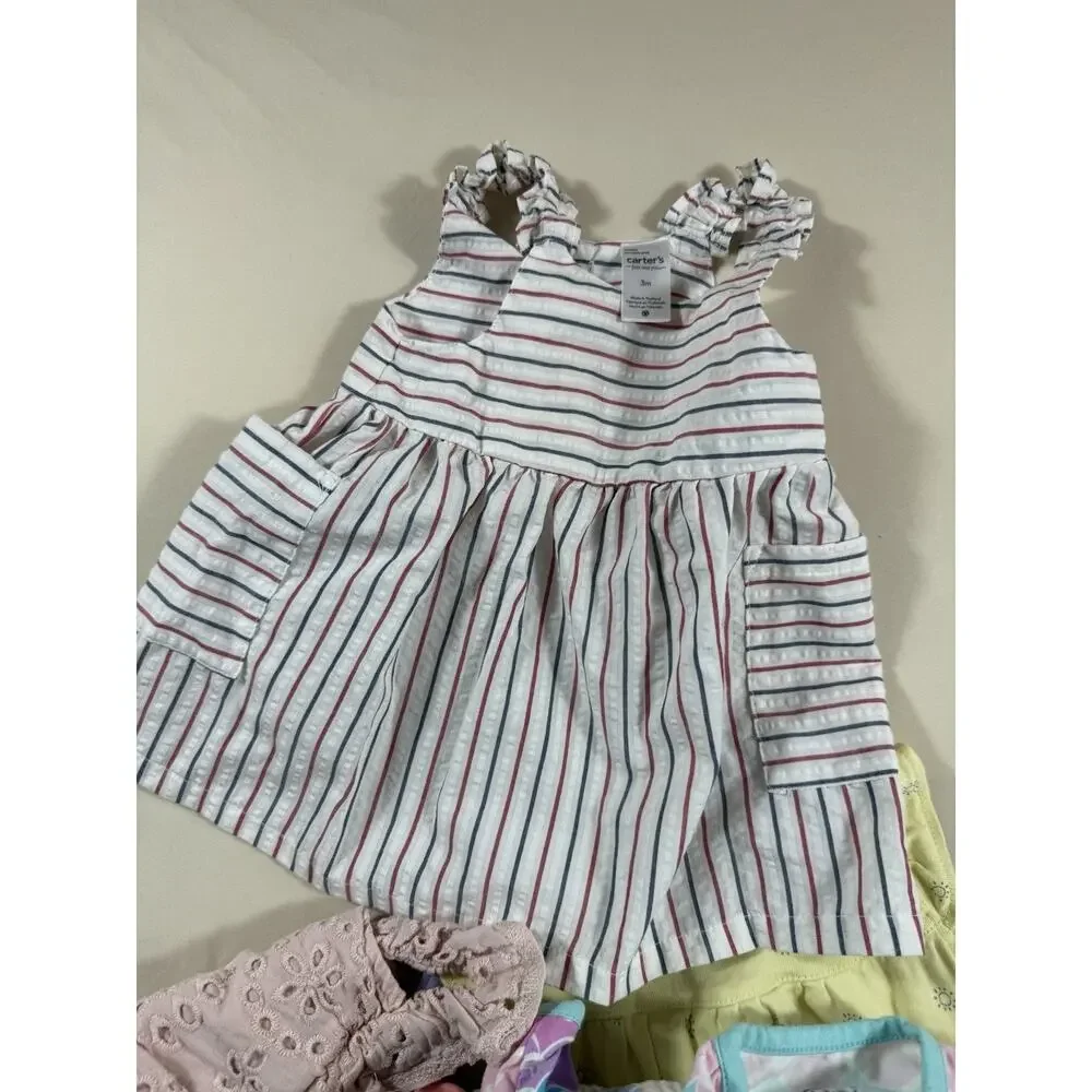 Baby Girl Clothes Lot Size 0-3 Months Summer Romper Dress RuffleButts Kyte Honey
